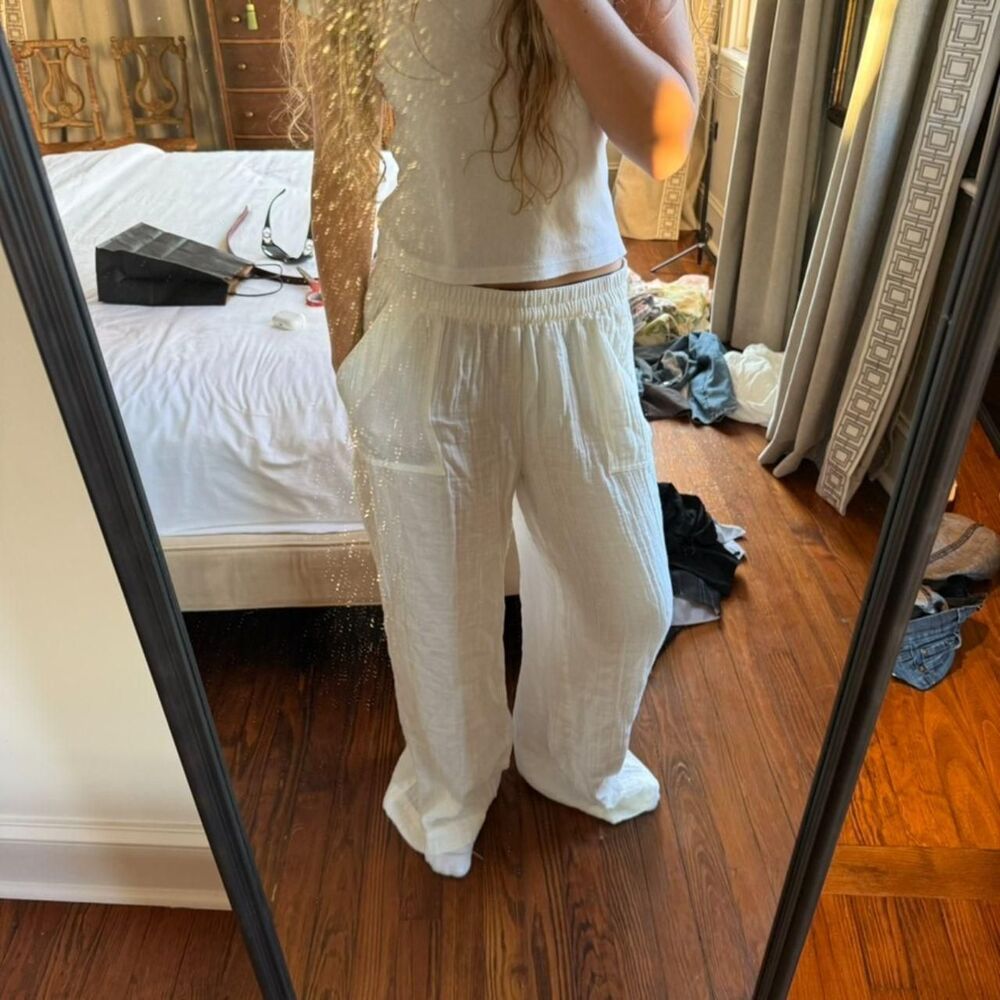 Natural-reflections Women's White Trousers